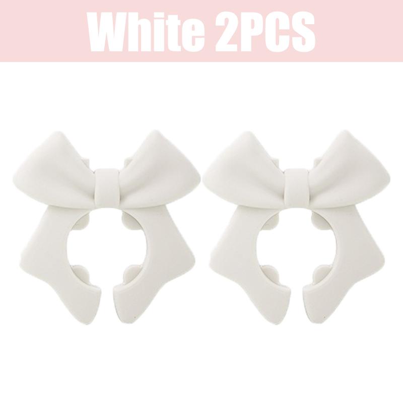 1-4Pcs Silicone Bow Spatula Holder Anti-Scalding Silicone Utensil Holder Bow Shaped Adjustable Spoon Pot Holders Kitchen Gadgets