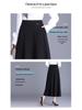 Spring 2025 Women's High-Waist Pleated A-Line Skirt - Casual Mid-Length Swing Skirt