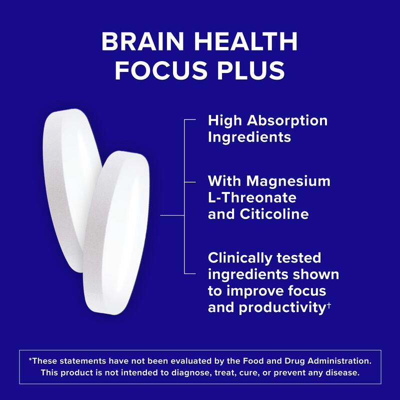Brain Health, Focus Plus, 60 Tablets