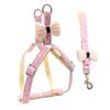 Korean Style Dog Leash And Collar Bow Pet Home Goods Direct Manufacturer Sales Chest Back Type Walking Rope for Dogs