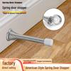 American Spring Door Stopper: Child Safety, Anti-Pinch, Mute Door Blocker with Thickened Rubber Head for Bedroom.