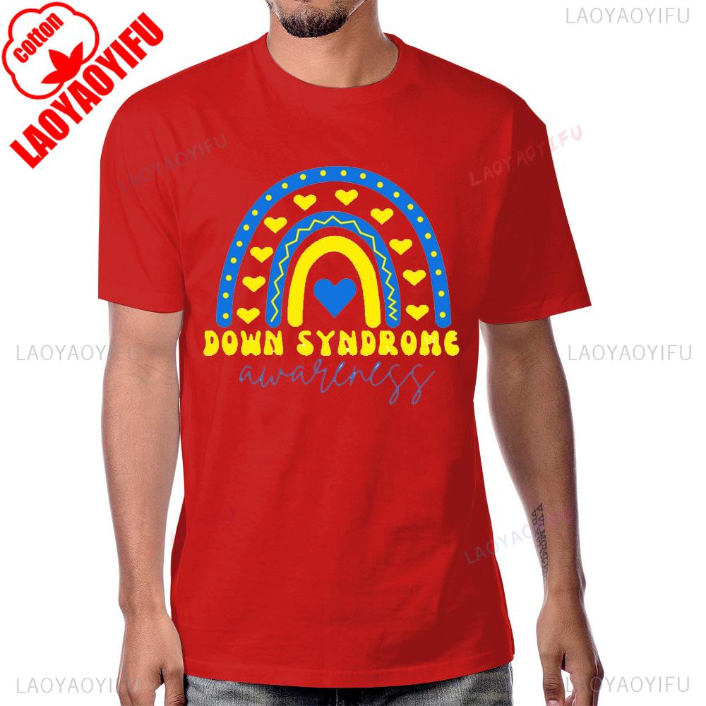 Trisomy 21 Syndrome Word Down Syndrome Day Tshirt Cotton Streetwear Casual Short Sleeve Man Tshirt Breathe Y2K Women T Shirt S