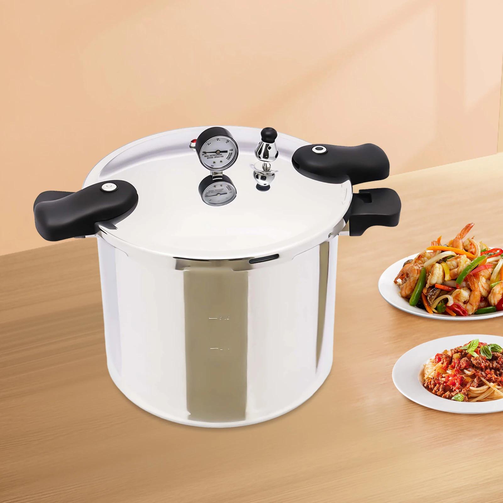 Pressure Cooker, Large Pressure Canner, Pressure Gauge & Pressure Regulator,Anti-scald Handle and Silicone Ring, 23 Quart