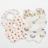 Floral Feeding Bib Baby Burp Cloth Bib for 0-18Month Infant Gender Neutral Gauze Cotton Teether Drooling Bib for Newborn