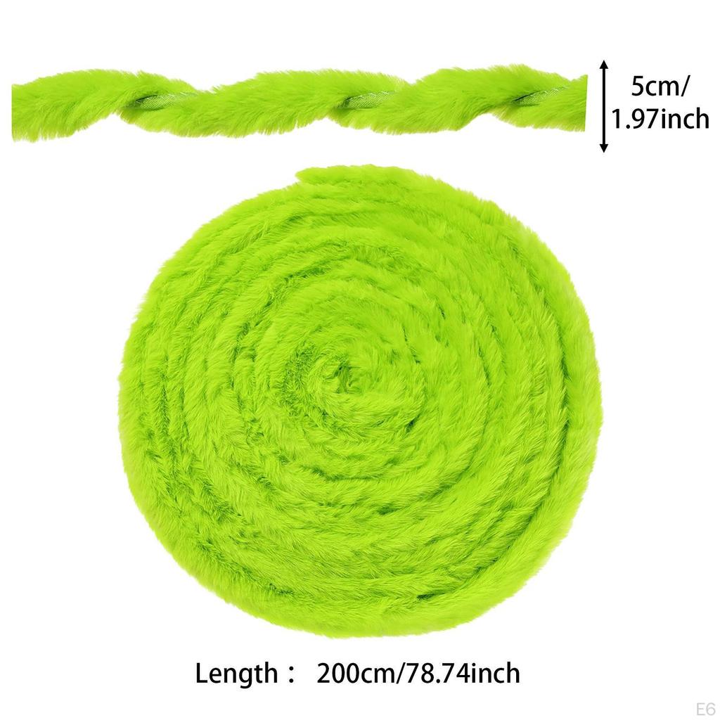 Artificial Fur Ribbon Christmas Tree Skirt 5cm Width 78.74inch Length Furry Strip Trimming