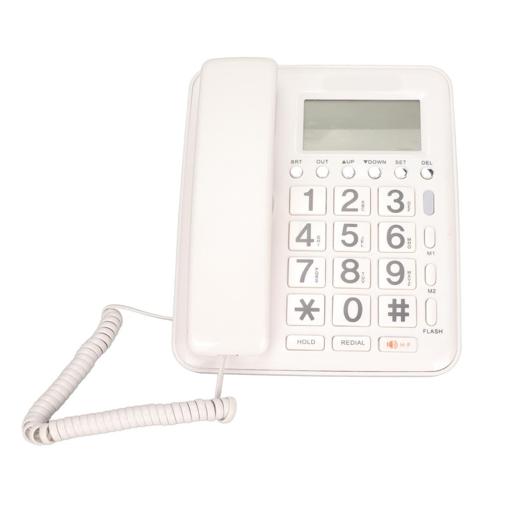 Corded Telephone Caller ID Full Hands   Fixed Landline with Blue Screen for