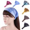 Boho dámský elastický široký čelenka s tie-dye, sportovní potítko na jógu, bandana, šátek na hlavu