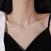 S925 Sterling Silver Bow Necklace - Elegant Women's Clavicle Chain Pendant for 2024