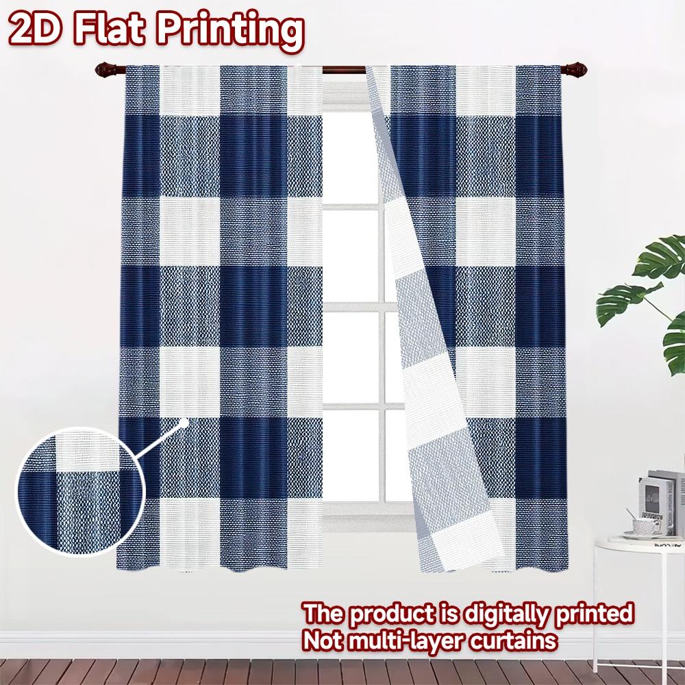 2D flat Photography Backdrop Party Backdrop Blue and White Checks 100% Polyester Festive Holiday Perfect for Bedroom