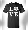 Peace Love Dog Cat Animal Lover T-Shirt PETA Love Rescue Rights Pet Adopt