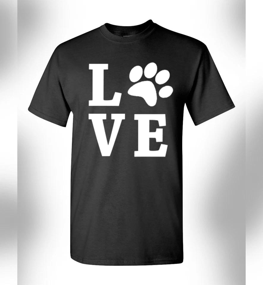 Мир Любовь Собака Кошка Любитель Животных Футболка PETA Любовь Спасение Права Питомца Усыновить 3XL