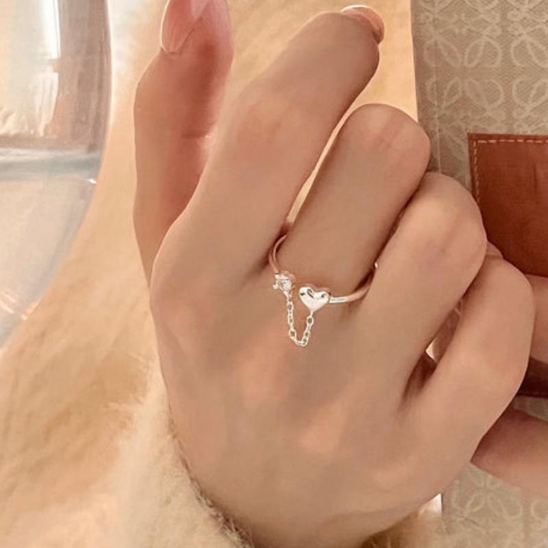 Farbe Liebe Herz Quaste Zirkon Ringe Für Frauen Schlichte Handgefertigte Liebe Herz Goldene Ringe Schmuck