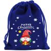 5Pcs Merry Christmas Velvet Bags Green/Red/Blue Drawstring Pouch Candy Gift Bag Jewelry Packaging Bags Xmas New Year Supplies