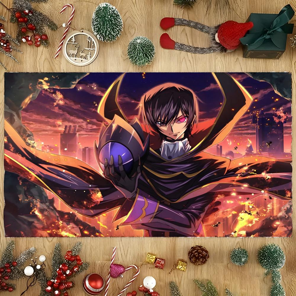 Floor Mat Soft Flannel Rug Non Slip Absorbent Mat for Bathroom Bedroom Home Decor C Code Geass