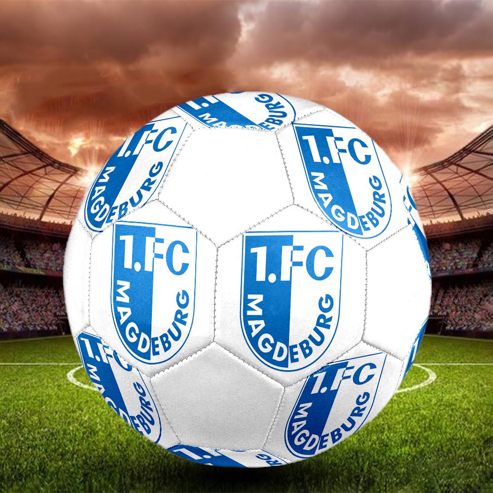 Pallone da Calcio FC Magdeburg, colorato, adatto a tutte le età, cucito a macchina, materiale PVC, qualità da competizione, durevole e ad alto rimbalzo