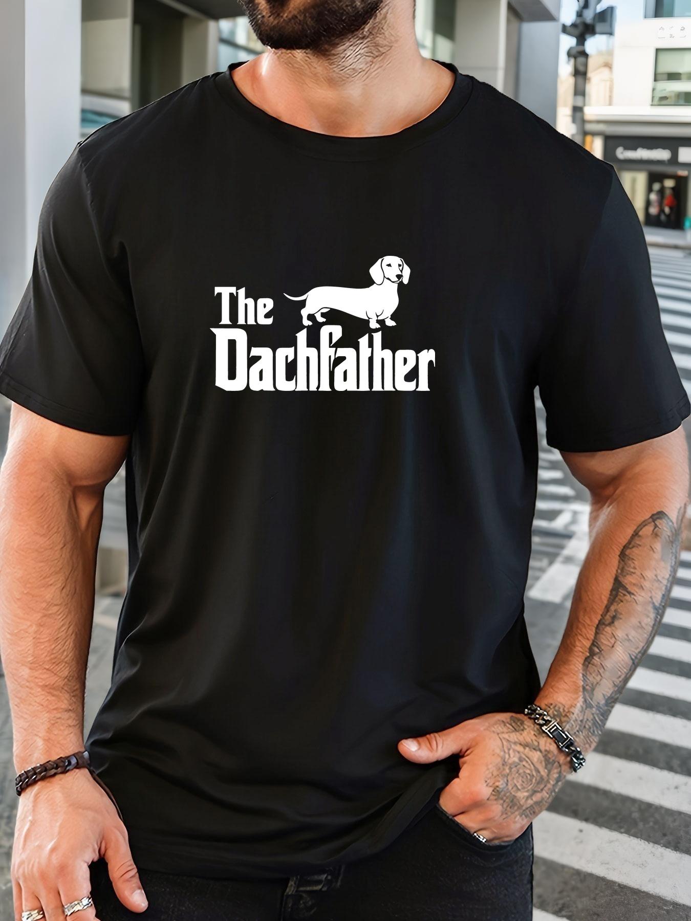 Summer Mens The Dachfather Pattern Street Casual 100 Cotton Comfortable and Fashion Soft ShortSleeved RoundNeck TShirt S