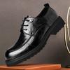 Fashion Spring Autumn New Designer Men's Dress Shoes Fashion Casual English Style Thick Soles Leather Platform Work Shoes Male