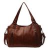 Two Layer Large Capacity Shopping Bag Women's Handbag High Quality Soft Leather Tote Bags Fashi Retro Female Shoulder Bolsa