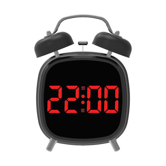 Liten digital vekkerklokke med LED-display Stor skjerm Snoozefunksjon Justerbar Batteridrevet Skrivebordsklokke