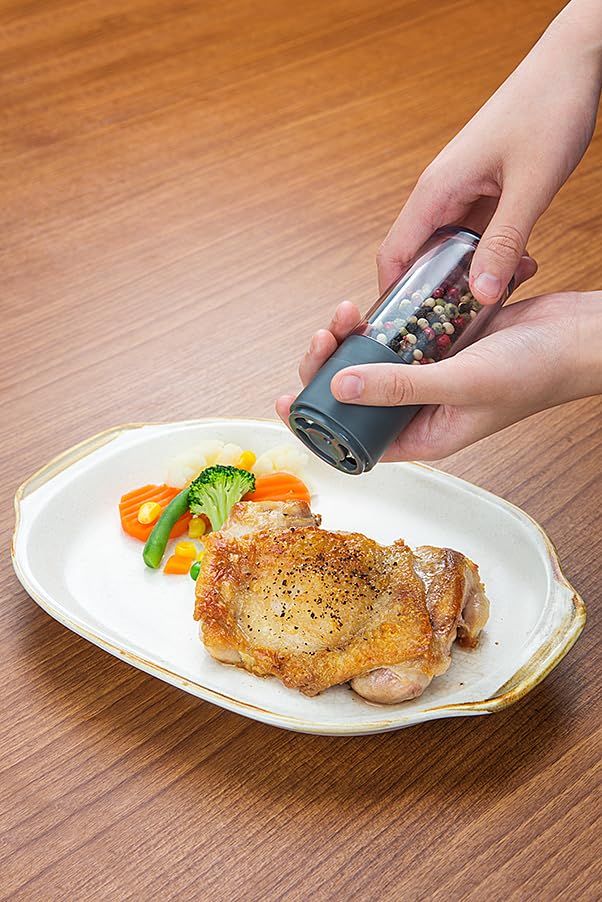 Sesame Mill with Particle Size Adjustment Function Seasoning Container Spice Salt Pepper MI-042