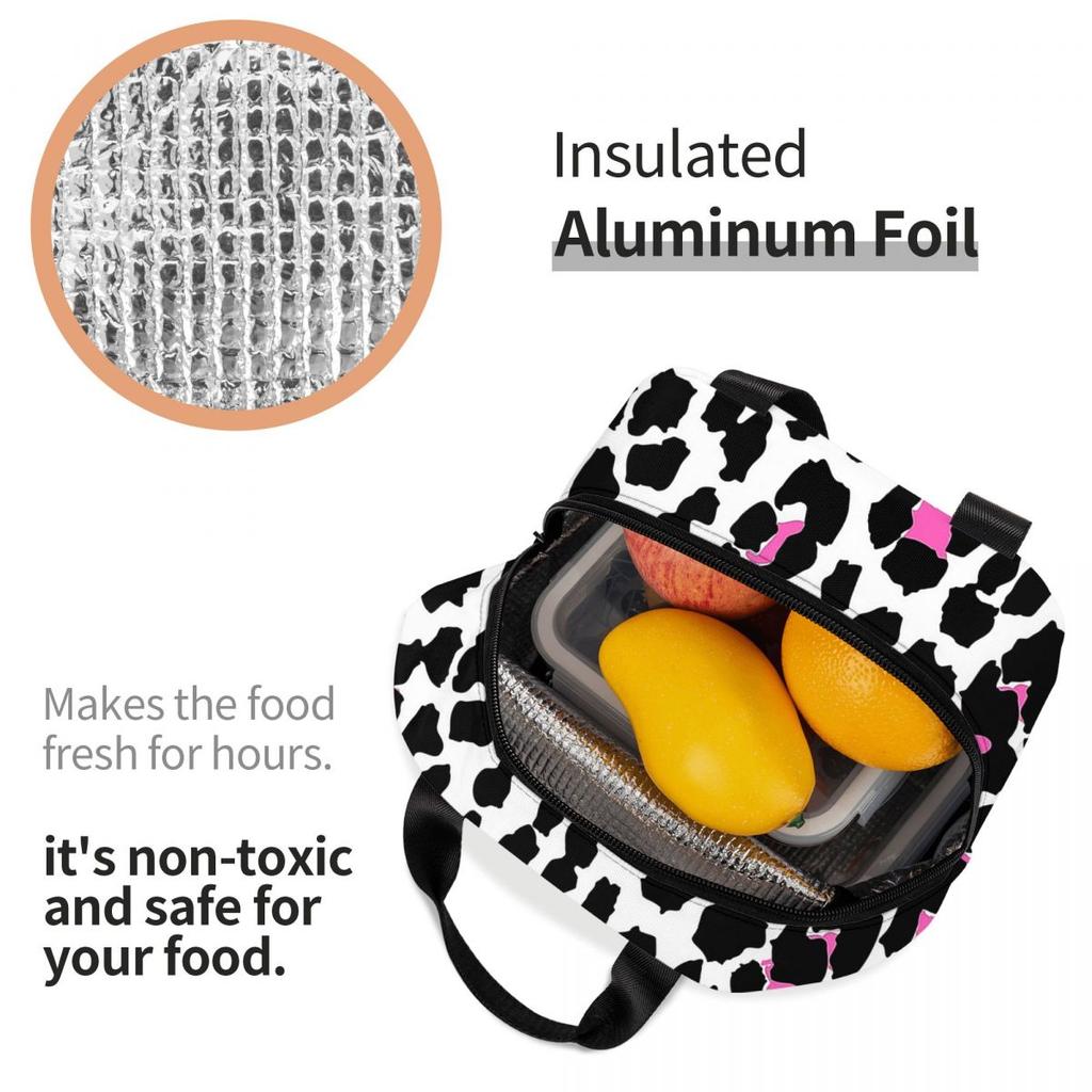 Leopardenmuster Isoliertes Lunchpaket Auslaufsicherer Lunchbehälter Thermotasche Tragetasche Lunchbox Büro Outdoor Lebensmitteltasche
