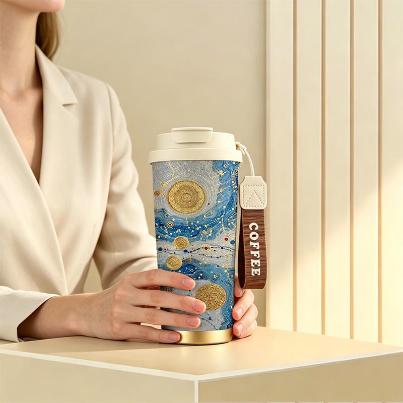 Coffee Mug 532ml Starry Sun Moon Cosmic Motif Unisex Commuter Coffee Mug Large Travel Coffee Cup Commuter Coffee Cup Car Handy Cup Coffee Mug 532ml