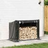 VidaXL Firewood Rack and Rain Cover Galvanized Steel, Log Storage, Fireplace Log Holder, 4104942