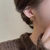 Retro Glaze Beaded Stud Earrings with Spiral Ear Hooks - Sophisticated Autumn-winter Earrings for An Elegant Look.