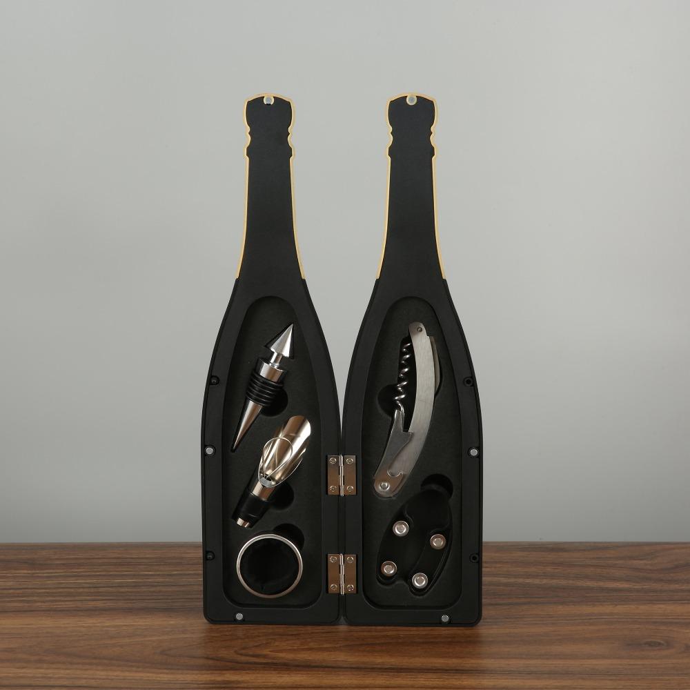 Bottle Shape Corkscrew Set Stainless Steel Simulation Red Wine Tool Kit Portable Multifunctional Red Wine Toolbox