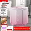 Folding Insulated Adult Soaking Tub - Anti-Rollover, Cotton-Padded, Large Size (Blue/Pink)