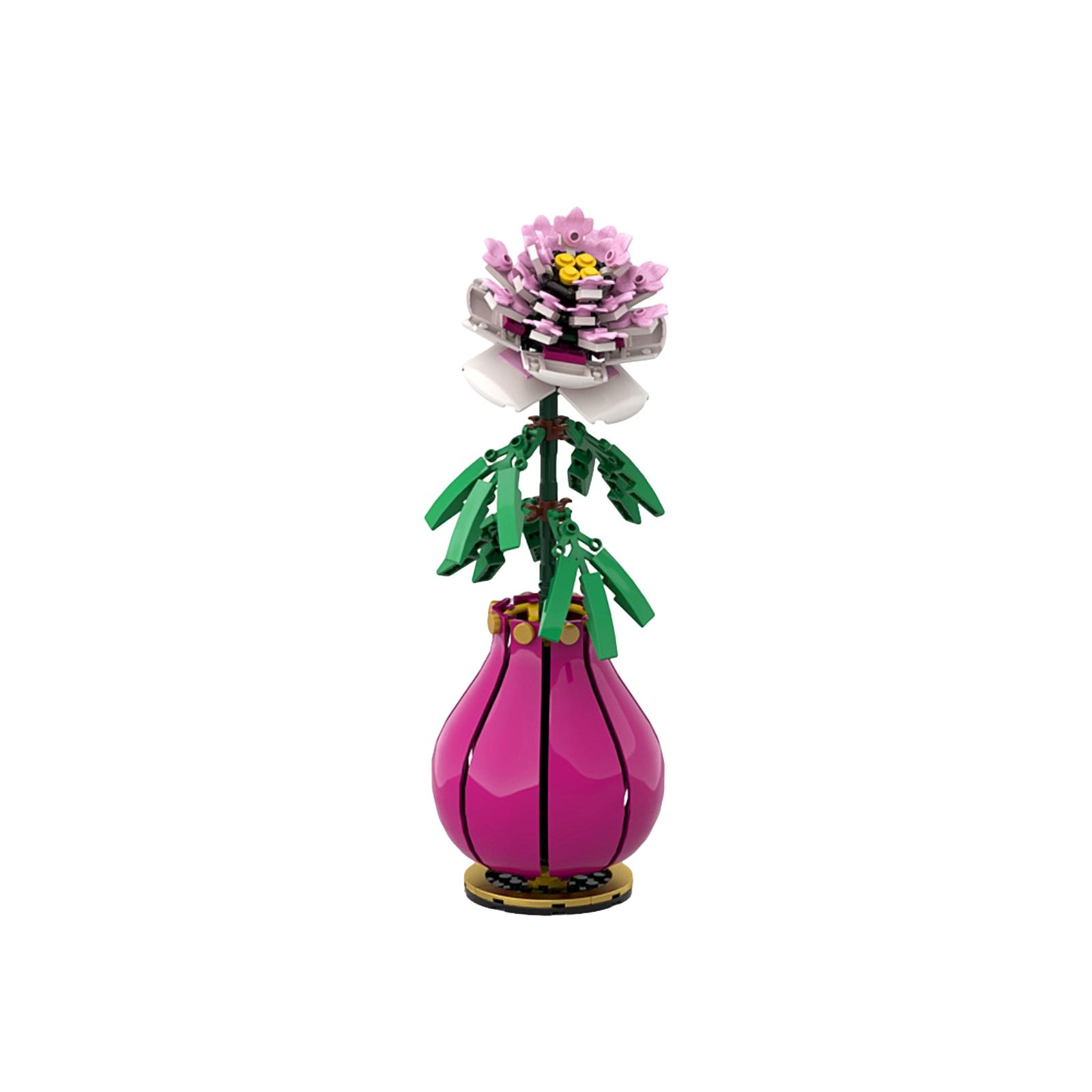 

Peony Flower Building Desktop Ornament, Compatible With Small Building And Potted Plants One Size