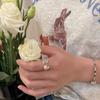 Irregular Pearl Open Ring Female Niche Design Individuality and Simplicity Can Be Adjusted Hundred with The Index Finger Ring Everyday Ring