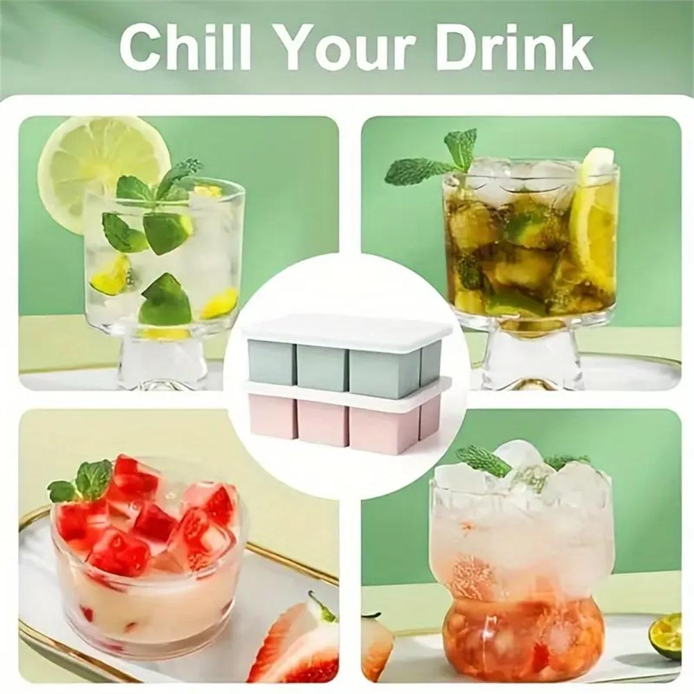 Silicone ice cube tray mold, with lid ice cube tray, suitable for whisky and baby food, BPA-free, easy to demold