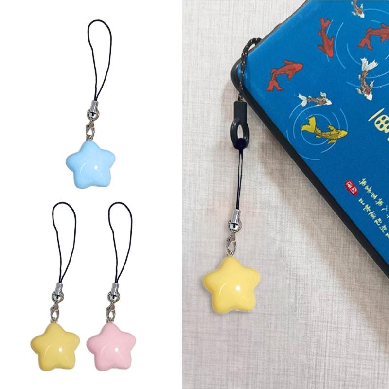 Handy-Anhängerkette mit Dopamin-Fettstern-Anhänger, Schlüsselanhängerband aus Kunststoff/Harz, Handy-Lanyard-Seil für Mädchen