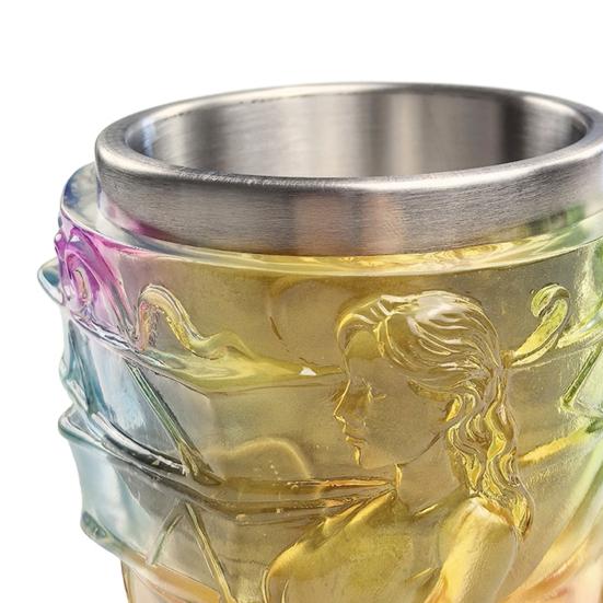 3D Boyalı Kitap Yığını Kahve Kupası Reçine Paslanmaz Çelik Fincan Ergonomik Saplı Dökülmeye Dayanıklı Taban Okuma Kupası