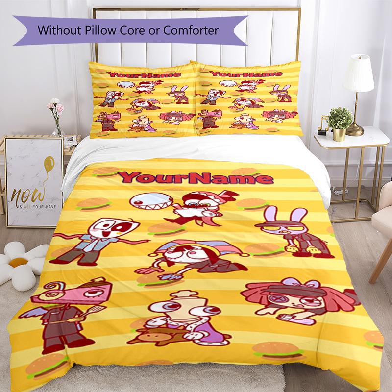 Circo Digitale Personalizza il tuo nome Set Biancheria da Letto Copripiumino Traspirante con Federe Decorazione per la Casa Regalo di Compleanno