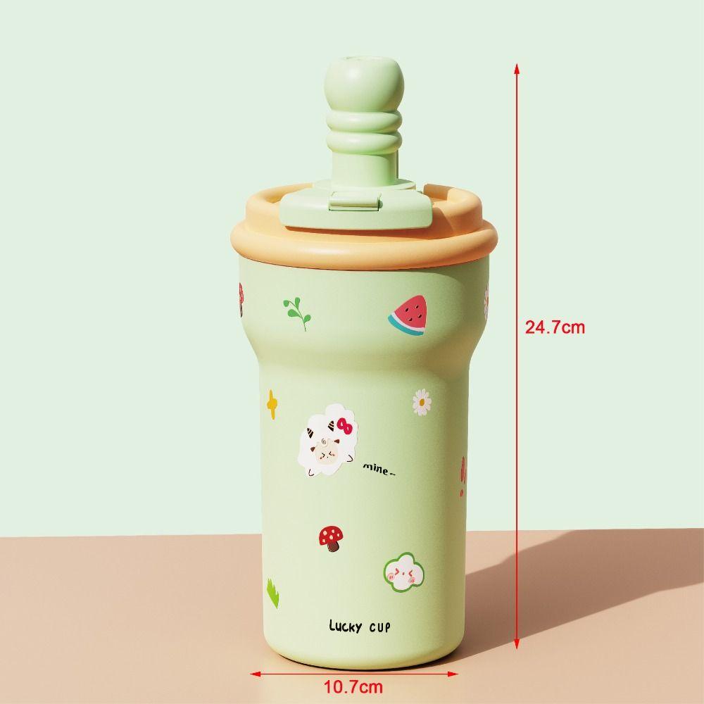 Stainless Steel Vacuum Cup 600ml Water Mug Cute Insulated Cup