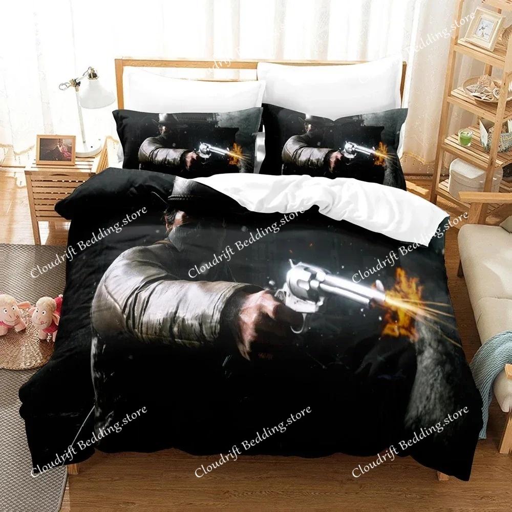 Mode 3D Red Dead Redemption Bettwäsche-Sets Bettbezug-Set mit Kissenbezug Twin Full Queen King Bettwäsche Bettwäsche