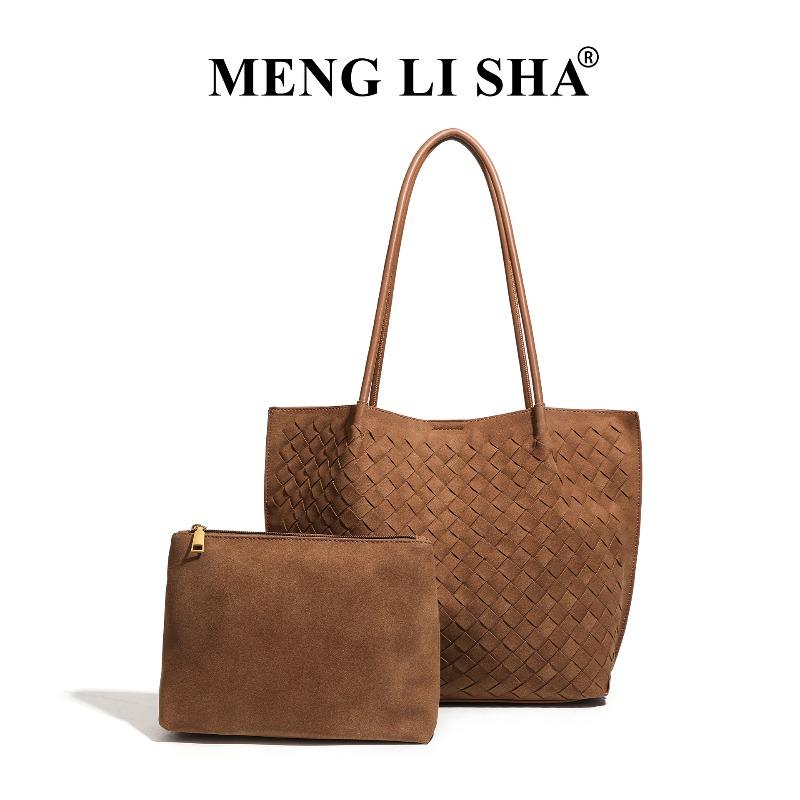 Autumn and winter new matte hand-woven bag large capacity shoulder underarm tote bag retro portable mother and child bag
