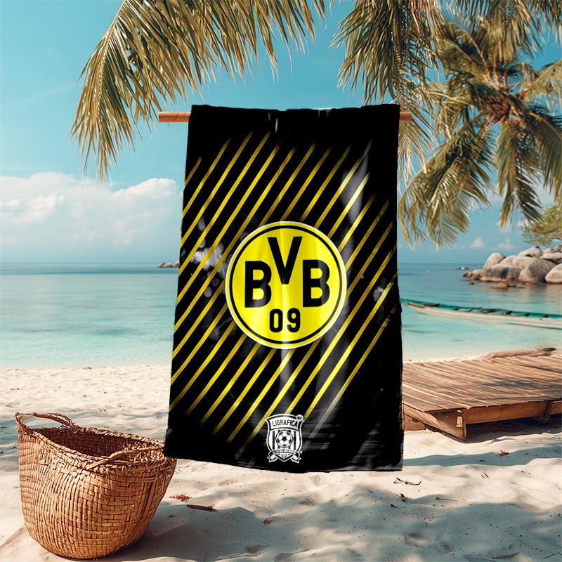 proof beach towel with Borussia Dortmund pattern - soft,absorbent,quick-drying,machine washable - perfect for swimming,camping,bathing