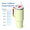 Insulated Tumbler with Handle and Straw Lid, 40oz Large Capacity Travel Mug, Stainless Steel Vacuum Cup for Cold Drinks