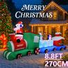 8.8FT LED Inflatable Christmas Yard DecorSanta Train with Friends Xmas Toy Home Decoration Supplies Ornament Gifts Holiday Decor