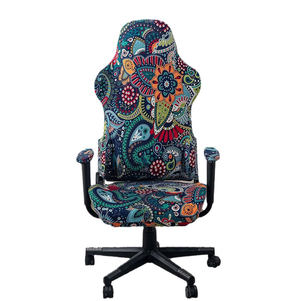 Game Chair Cover 4-Piece Stretchable Armrest Cover Chair Back Cover Chair Seat Cover Computer Video Game Office Chair Cover