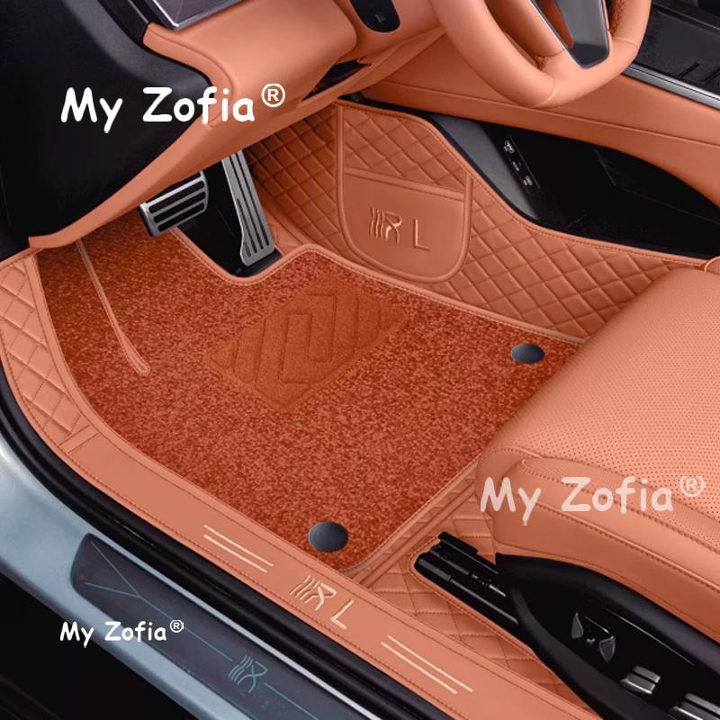 Leather Car Floor Mats Fit For BYD Han L DM EV 2025 2026 Auto Custom Foot Matts Rugs Vehicle Carpets Pads Full Set Accessories