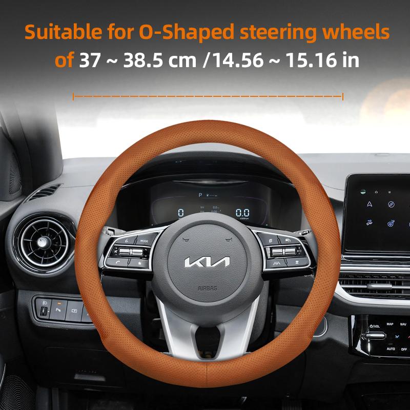 Suitable for Kia Ultra-Thin Breathable Leather Steering Wheel Cover Suitable for Ceed Jd Picanto Sportage 3 2019 Ev3 Rio 4 Cerato 2 Stonic Niro Xceed