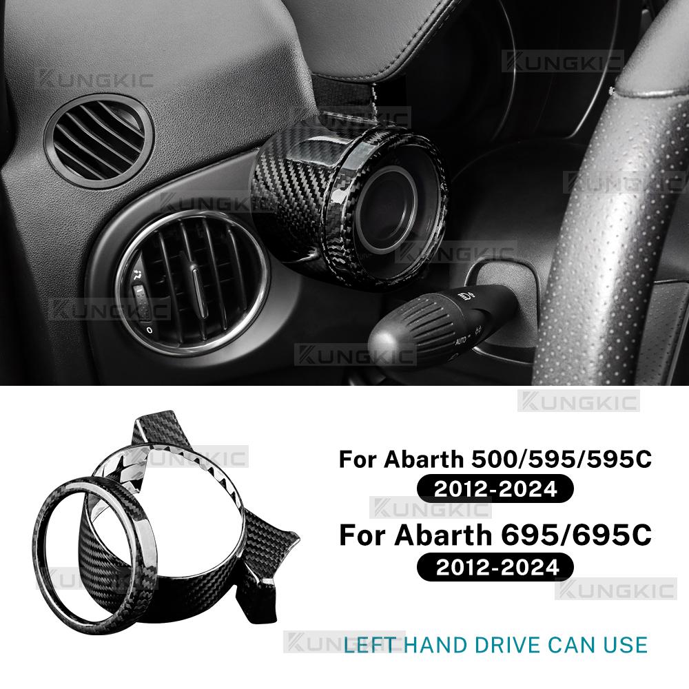 Für Abarth 595 695 595C 695C 2012-2020 2021 2022 2023 2024 Echter Trockener Hartcarbonfaser Aufkleber LHD Ladedruckanzeigenabdeckung Zierleiste