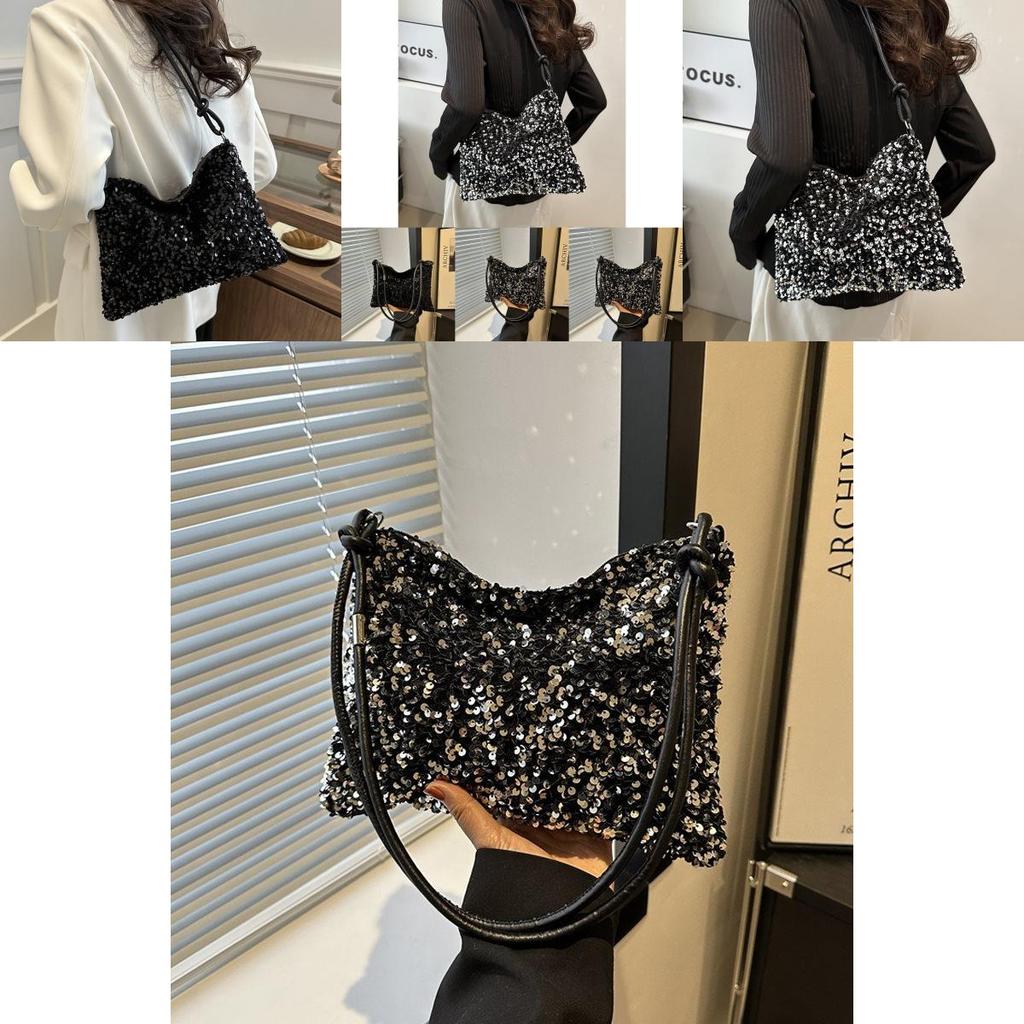 Stylish Sparkling Tote Bag For Women 2024 Trendy Casual Shoulder Satchel Ideal For Everyday