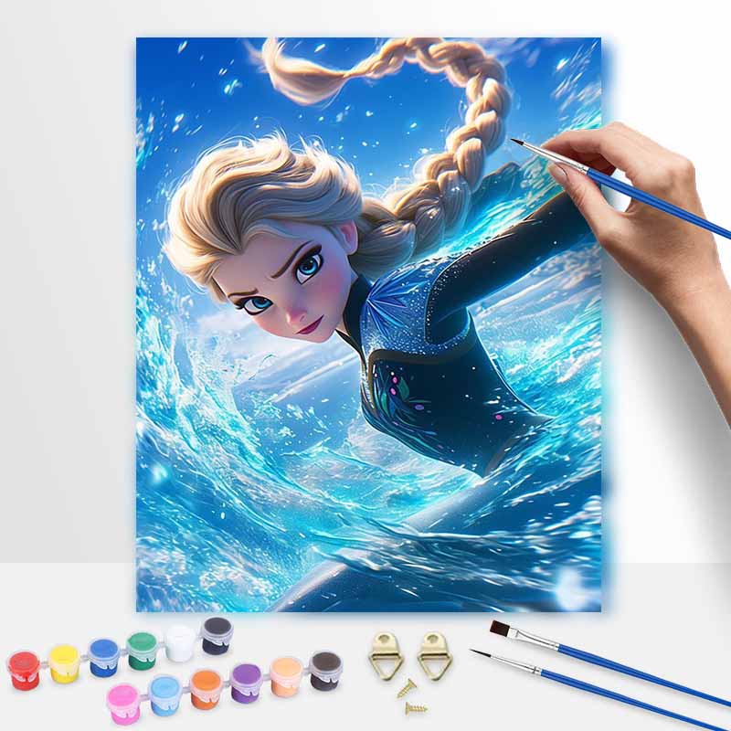 Disney Frozen Elsa Oil Painting Kit Digital Painting Art Handmade Diy Home Room Decorations. 86 Characters.