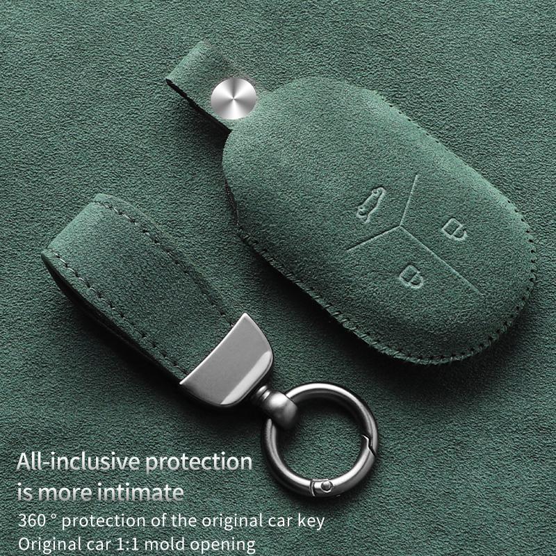 Suede Leather Car Smart Key Fob Case For Wei Lai NIO ET5 ET7 ES7 EC7 2020 2022 ES6 2019 ES8 2018Keychain Car Styling Accessories