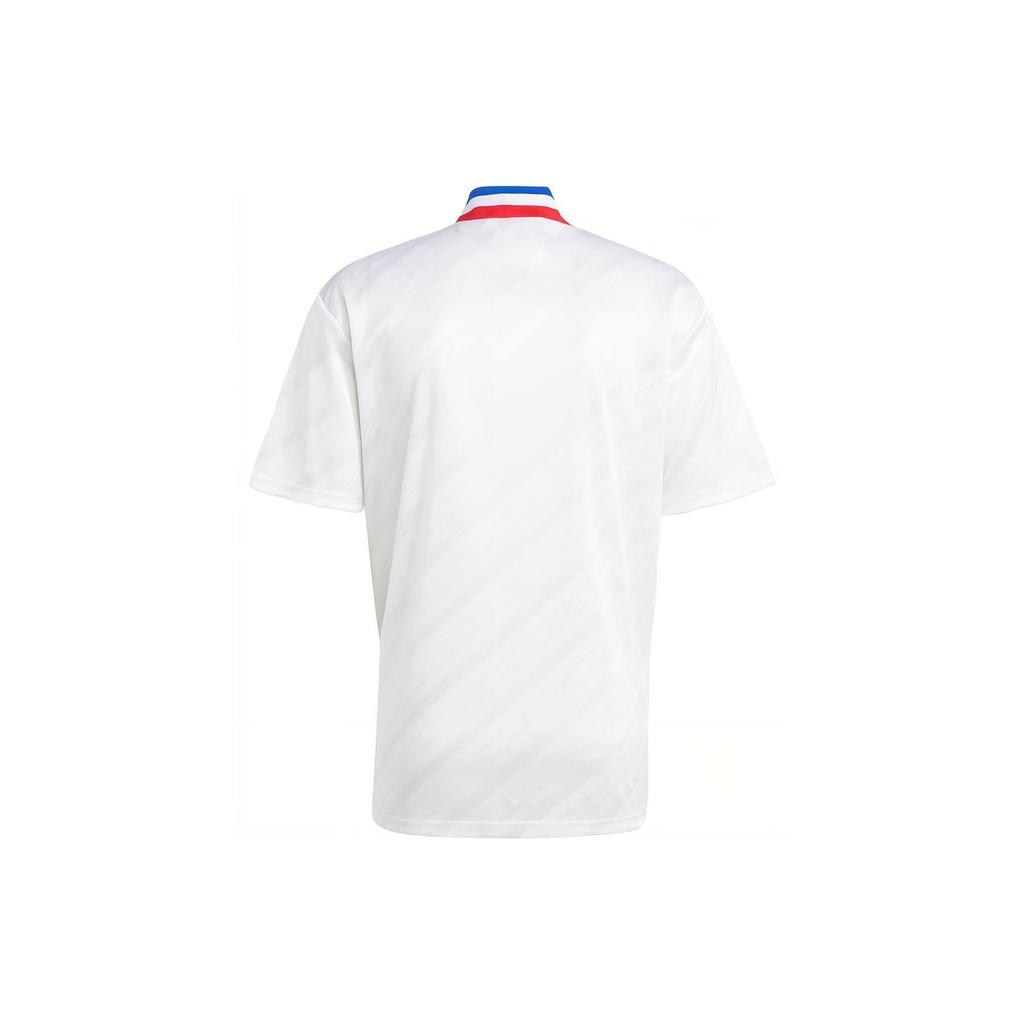 adidas Olympique Lyonnais 95/96 Bringback Color Block Casual Sports Short Sleeve Football Shirt Men Tops White IM8518